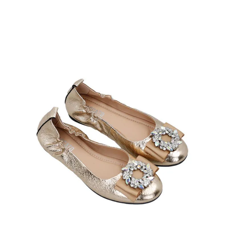 A1305-GLD Women's Ballerina Flats - Gold