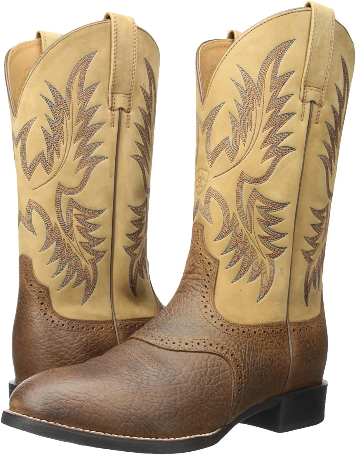 Ariat Men's Heritage Stockman Western Boot, Tumbled Brown Beige