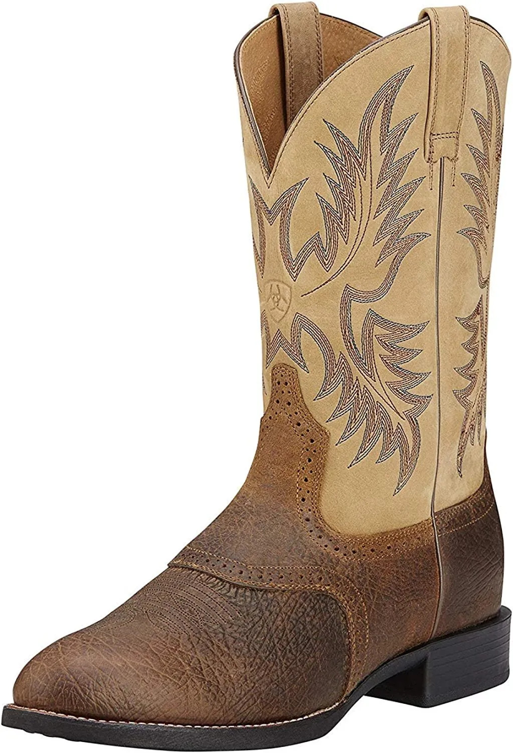 Ariat Men's Heritage Stockman Western Boot, Tumbled Brown Beige