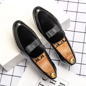 Bow Design Flock Loafers