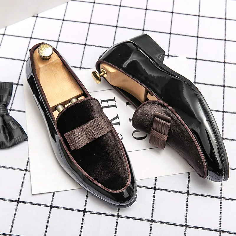 Bow Design Flock Loafers