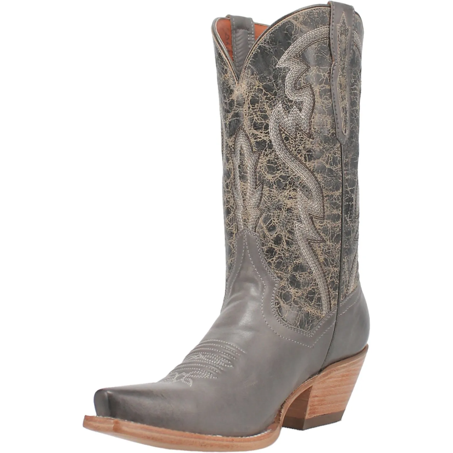 Dan Post Womens Tria Grey Leather Cowboy Boots