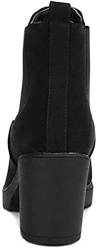 DREAM PAIRS Women's FRE Black High Heel Ankle Bootie