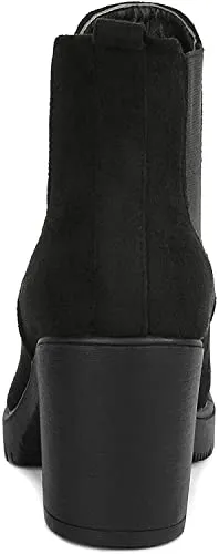 DREAM PAIRS Women's FRE Black High Heel Ankle Bootie