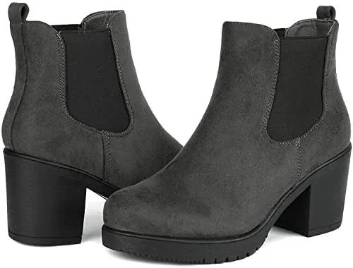 DREAM PAIRS Women's FRE Black High Heel Ankle Bootie