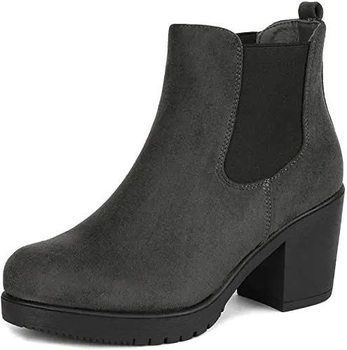 DREAM PAIRS Women's FRE Black High Heel Ankle Bootie