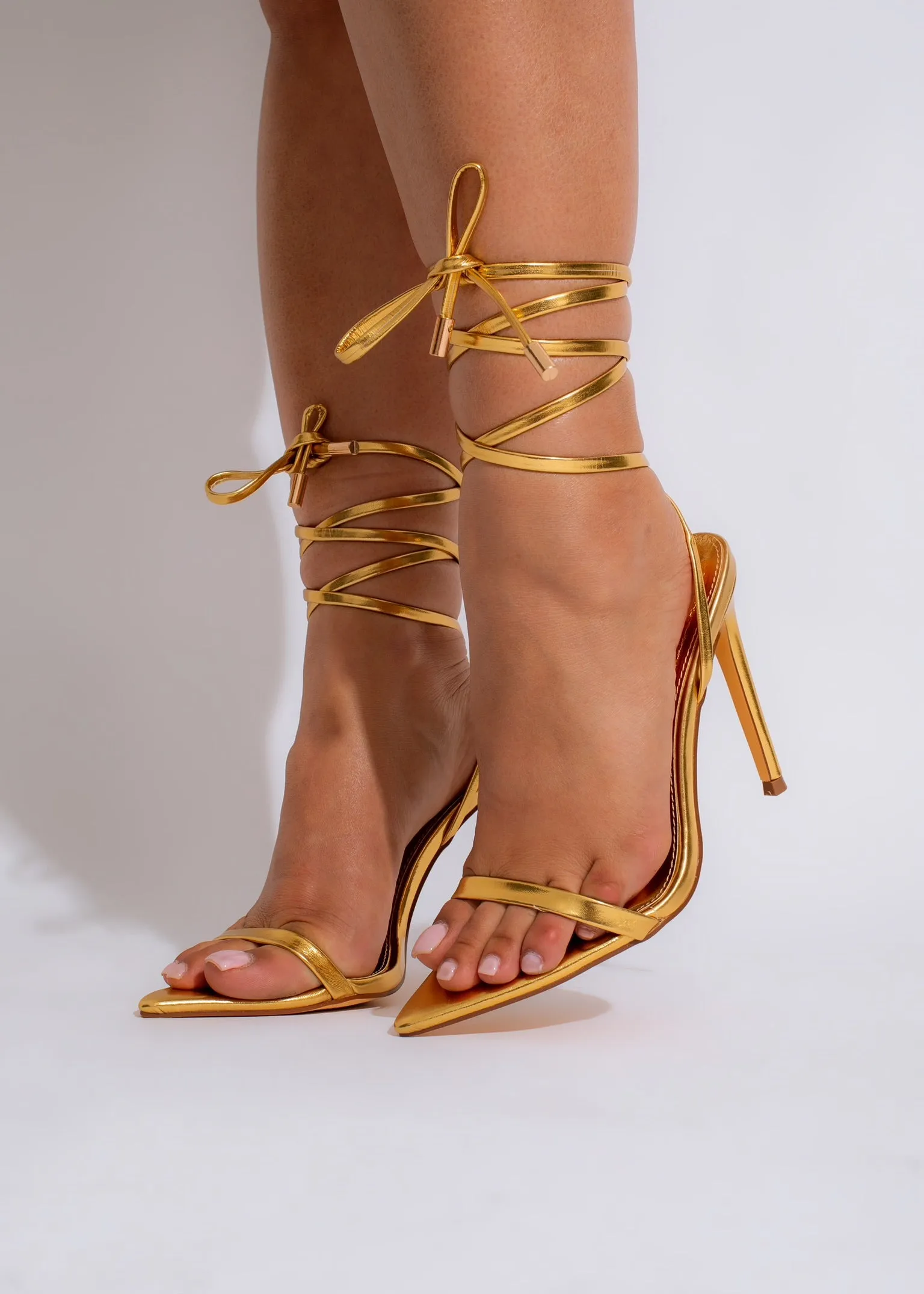 Forever Chasing Metallic Heels Gold