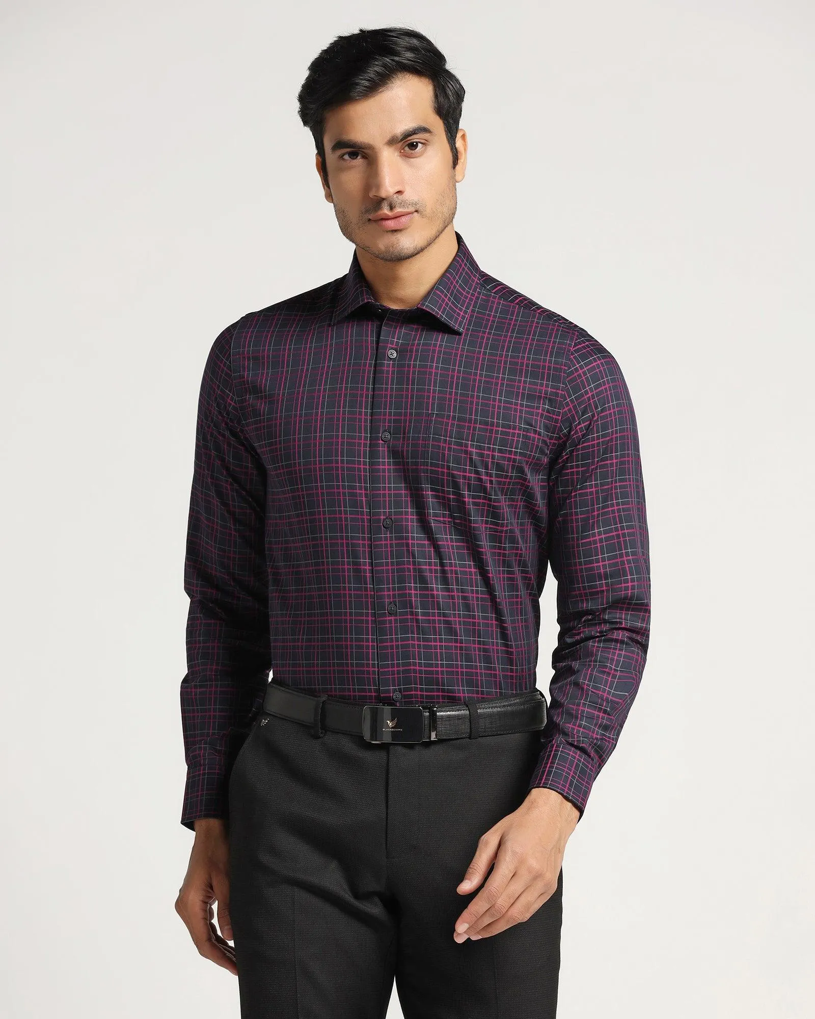 Formal Purple Check Shirt - Ring