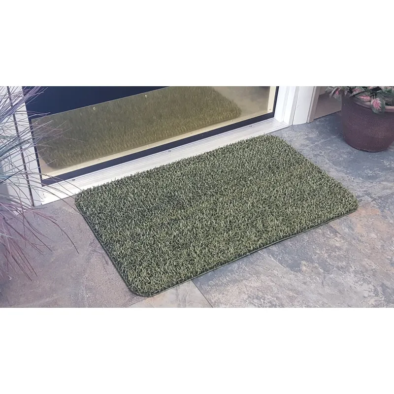 GrassWorx Flair Medium 18 in. W X 30 in. L Urban Green AstroTurf Door Mat