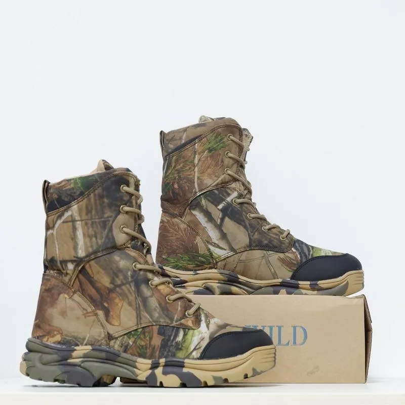 Leaves Printed Camouflage Hiking And Climbing Boots