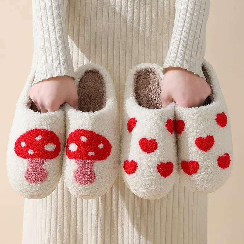 Mao Mao Home Slippers Cartoon Love Style Indoor and Outdoor Warm Slippers Cotton Slippers