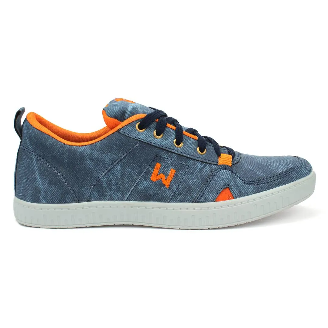 Men's Blue Lace -up Synthetic Suede Casual Shoes