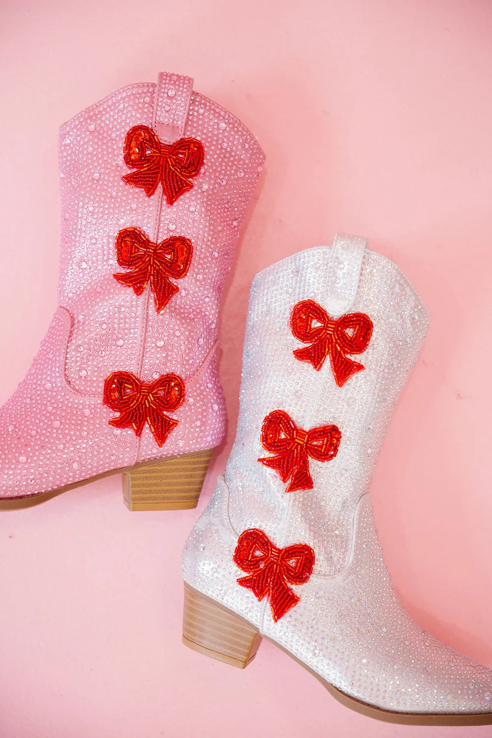 MINI KIDS CHRISTMAS BOW SPARKLE BOOTS