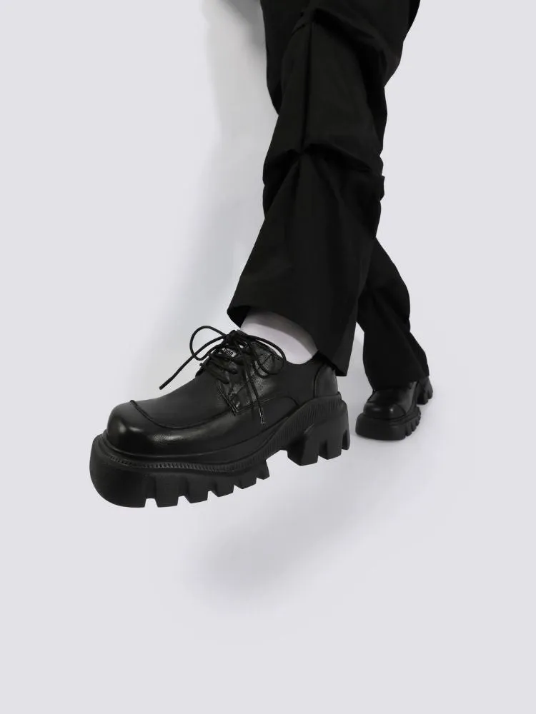 Platform shoes design black shoes【s0000004477】