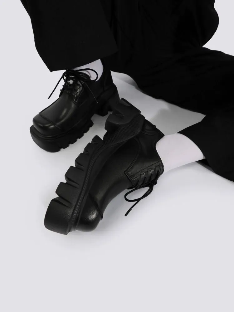 Platform shoes design black shoes【s0000004477】