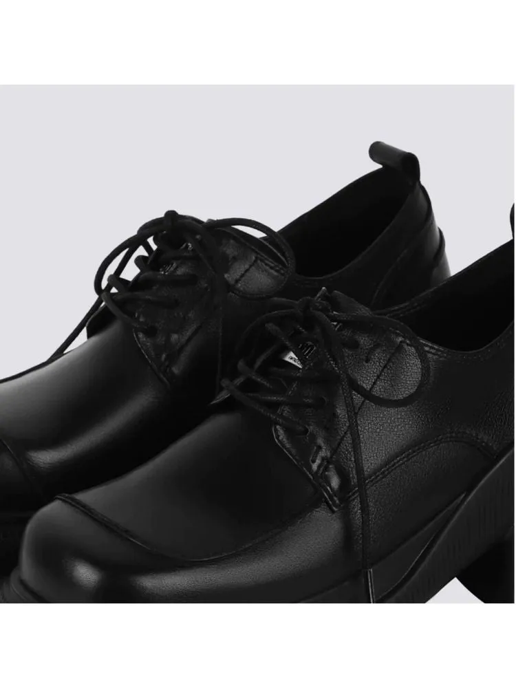 Platform shoes design black shoes【s0000004477】