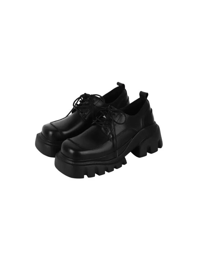 Platform shoes design black shoes【s0000004477】