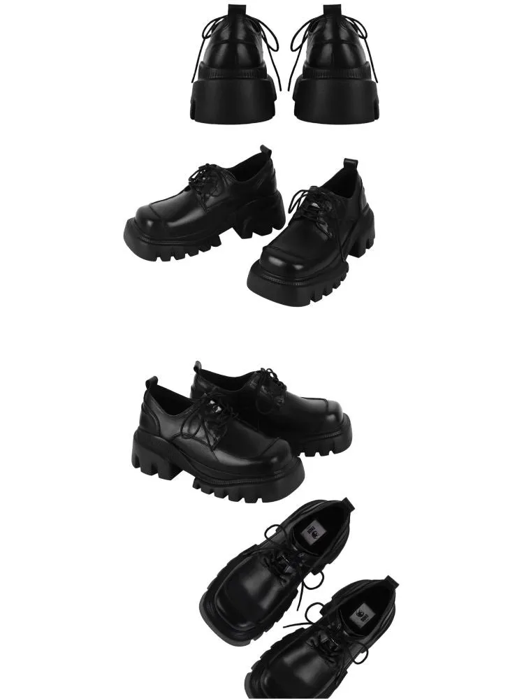 Platform shoes design black shoes【s0000004477】