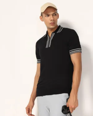 Polo Black Solid T-Shirt - Remi