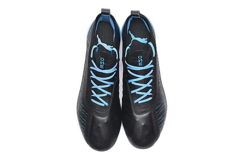 Puma One 5.1 FG AG Soccers Cleats Shoes Black Blue