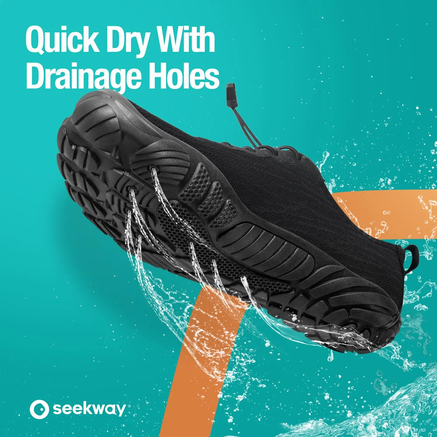 SEEKWAY Water Shoes Quick-Dry Barefoot Sports Aqua Beach Pool Swimming River Lake Hiking Kayaking Surfing Men Women AB001 Black SP001