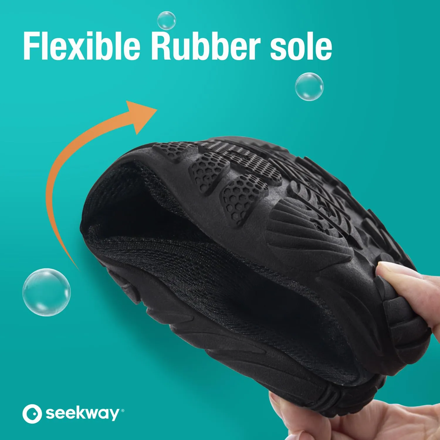 SEEKWAY Water Shoes Quick-Dry Barefoot Sports Aqua Beach Pool Swimming River Lake Hiking Kayaking Surfing Men Women AB001 Black SP001