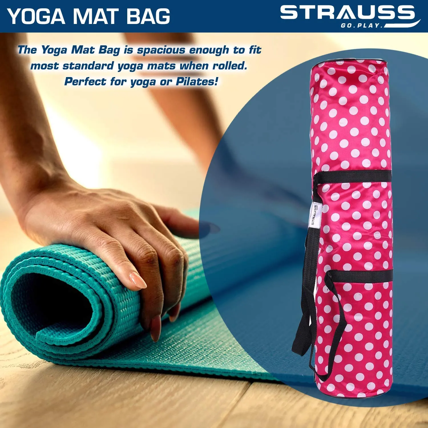 Strauss Yoga Mat 6MM (Floral Green) and Yoga Shoes, (Black)