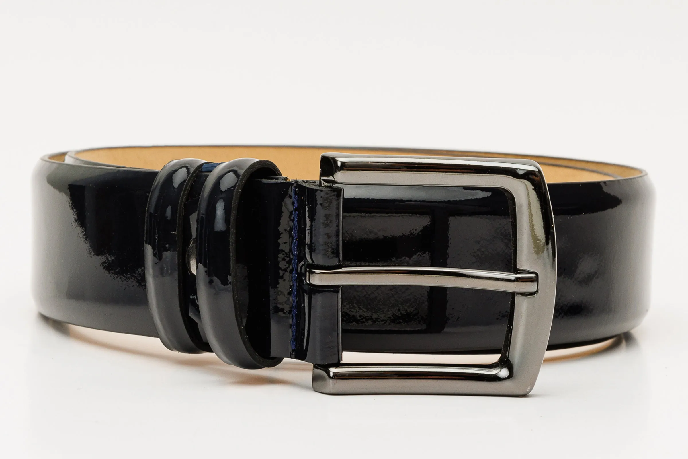 The Royal Hand Craft Black Patent Leather Belt