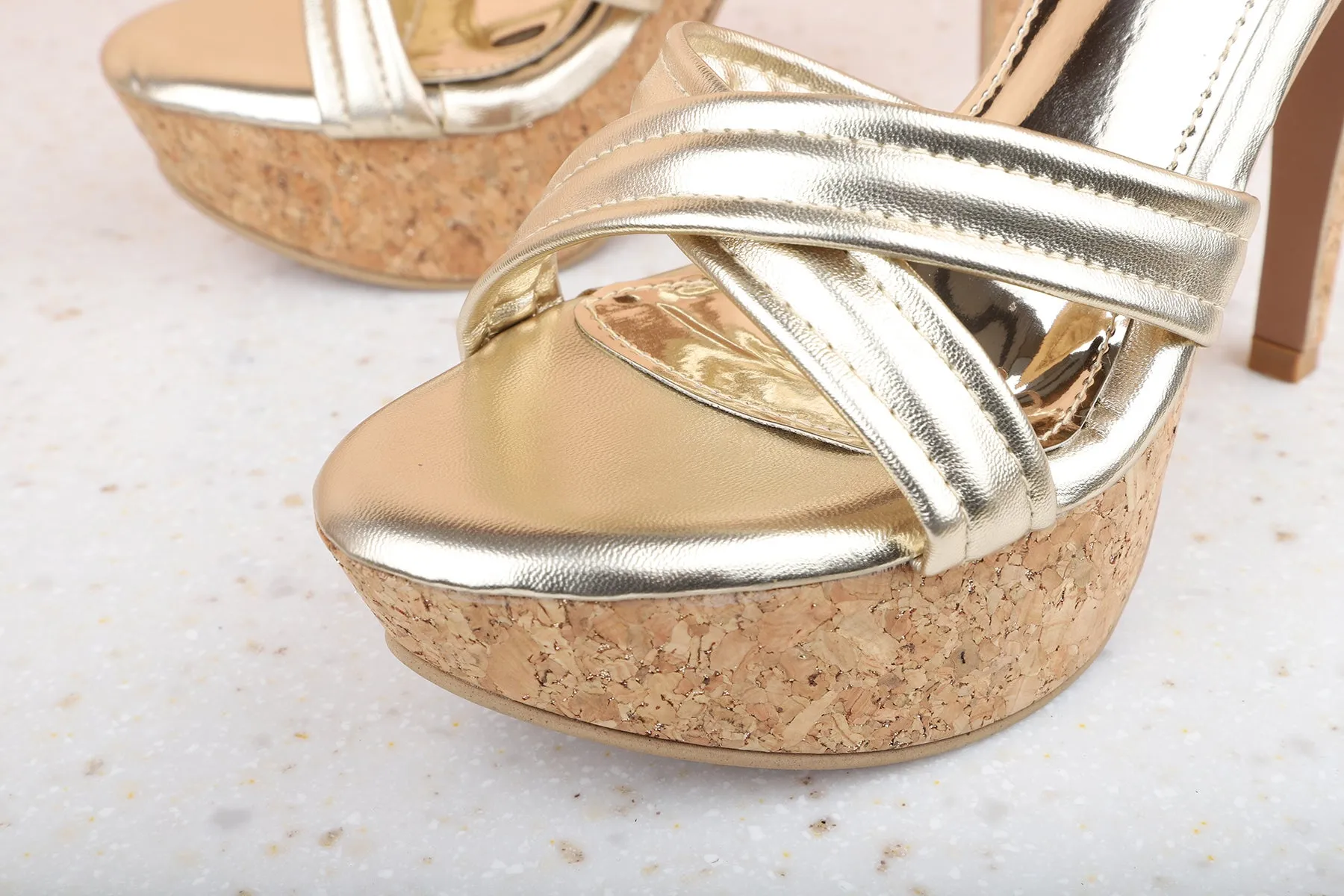 Women Gold Party Stiletto Heels