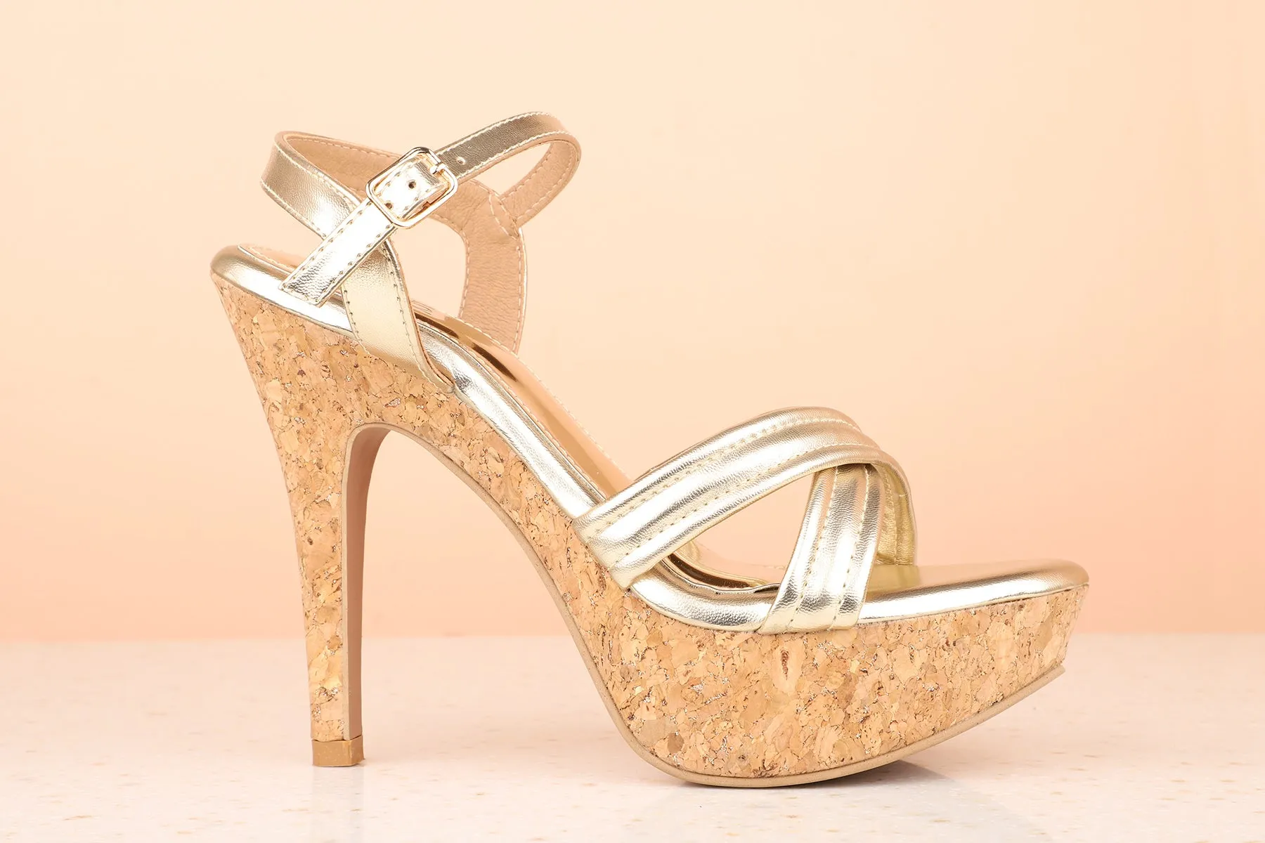 Women Gold Party Stiletto Heels