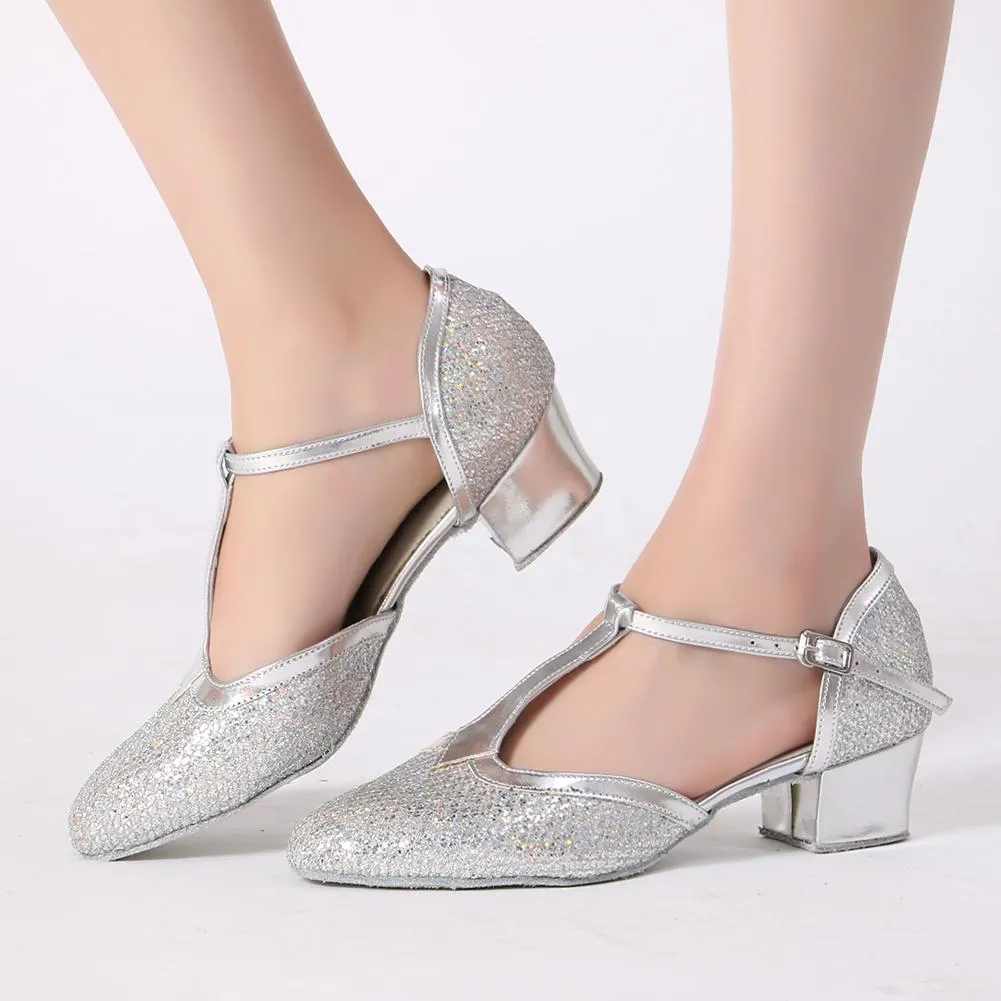 Women's Sequin Glitter Heels Modern With Buckle  Dance Shoes /Ballroom Dance Shoes/Modern Shoes